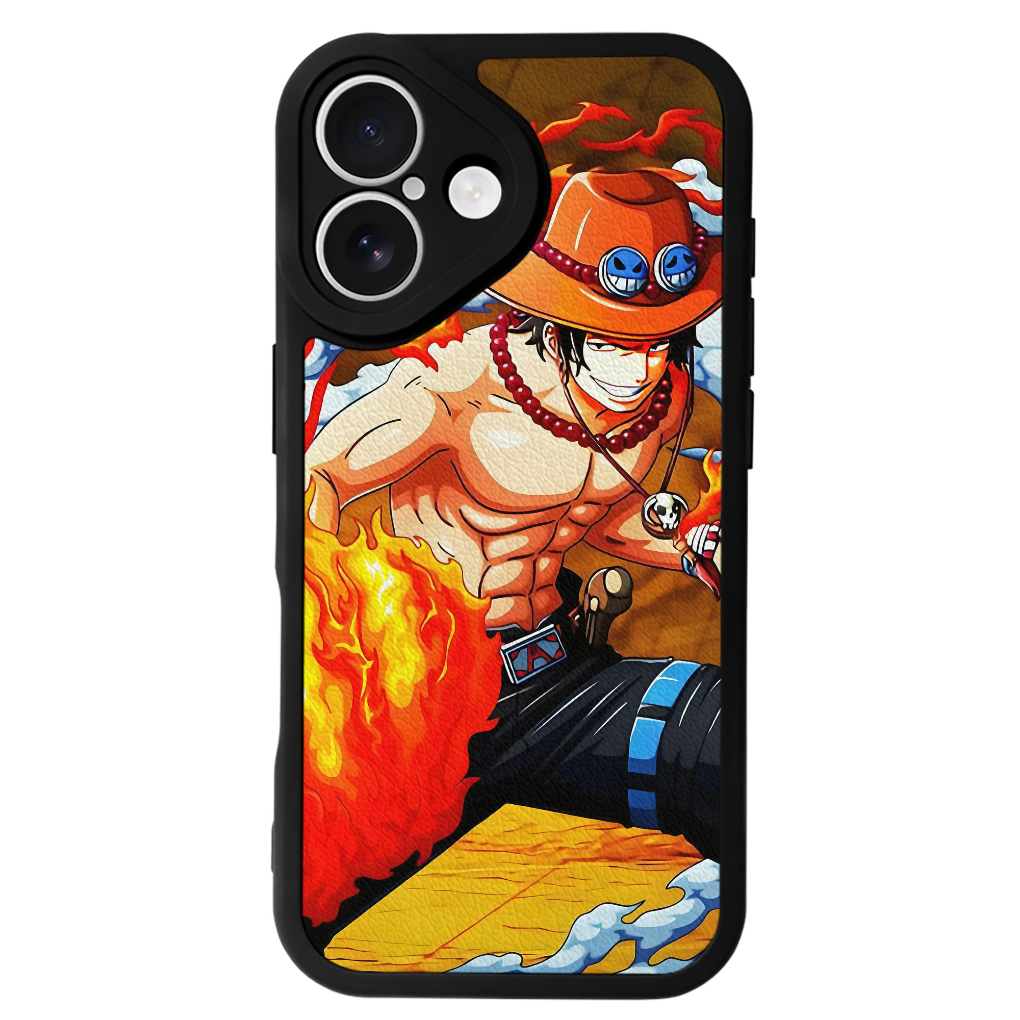 （画像用） ワンピース ONE PIECE 【iPhone 16シリーズ対応】シリコンスマホケース（レザー調） 材質：シリコン
